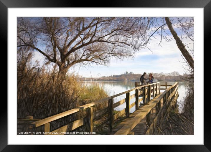 Confidences at the Banyoles viewpoint - CR2301-850 Framed Mounted Print by Jordi Carrio