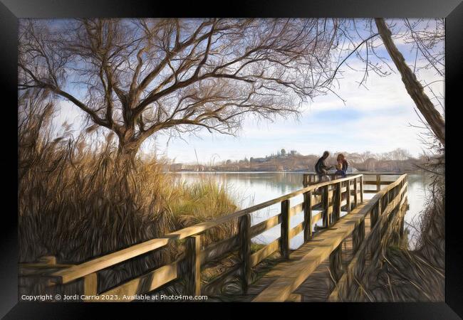 Confidences at the Banyoles viewpoint - CR2301-850 Framed Print by Jordi Carrio