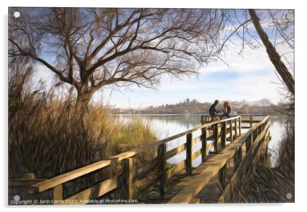 Confidences at the Banyoles viewpoint - CR2301-850 Acrylic by Jordi Carrio