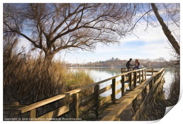 Confidences at the Banyoles viewpoint - CR2301-850 Print by Jordi Carrio