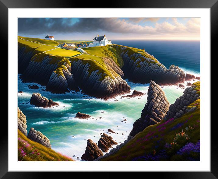 Last House on the Clifftop Framed Mounted Print by Roger Mechan