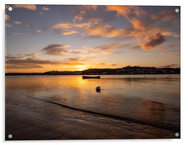 Beautiful Sunset clouds at Appledore Acrylic by Tony Twyman