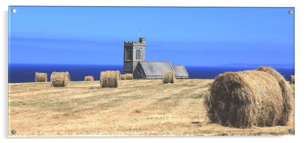 St. Helen's Church, Lundy Island, North Devon, UK Acrylic by Stephen Thomas Photography 