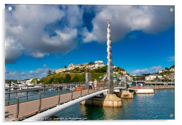 Majestic Torquay Harbour Bridge Acrylic by Paul F Prestidge