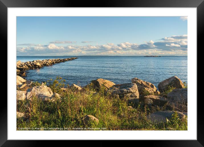 Clouds Along the Horizon Rocky Neck Framed Mounted Print by Marianne Campolongo
