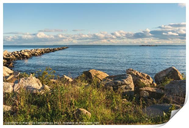 Clouds Along the Horizon Rocky Neck Print by Marianne Campolongo