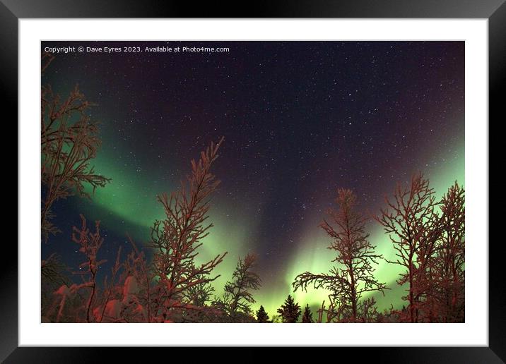 Aurora Borealis & Stars Framed Mounted Print by Dave Eyres