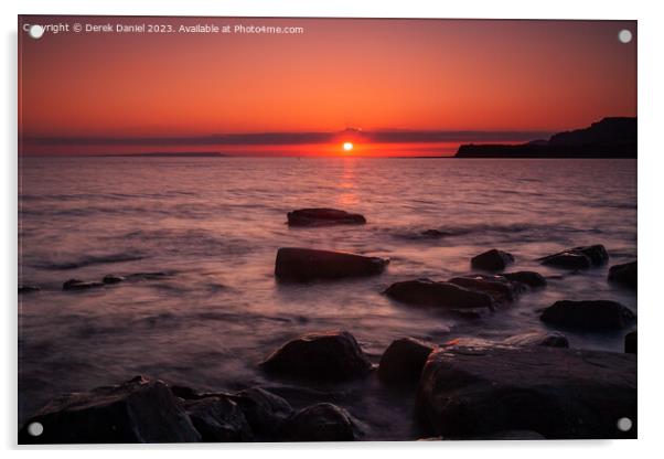 Majestic Sunset over Jurassic Coast Acrylic by Derek Daniel