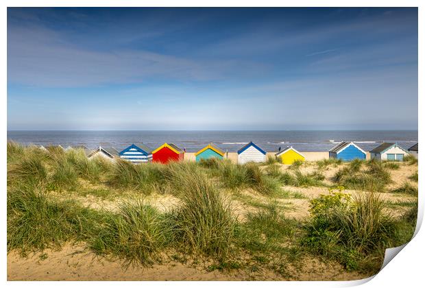 Colourful Beach Huts Print by chris smith
