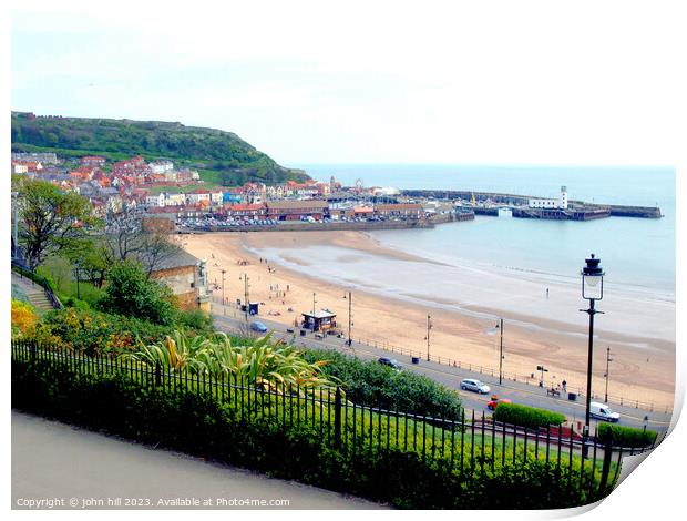 Scarborough South bay Yorkshire Print by john hill