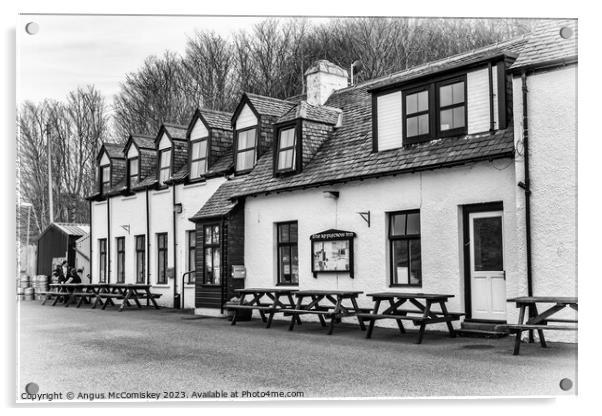 Applecross Inn on the Applecross Peninsula mono Acrylic by Angus McComiskey