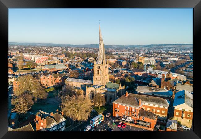 Chesterfields Crooked Spire Framed Print by Apollo Aerial Photography
