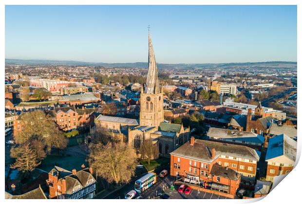 Chesterfields Crooked Spire Print by Apollo Aerial Photography