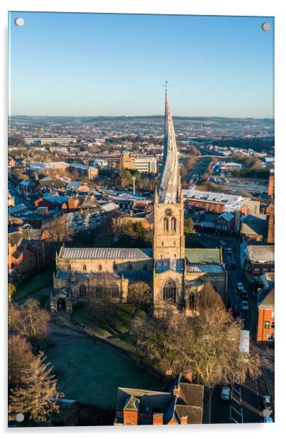 Chesterfield Crooked Spire Acrylic by Apollo Aerial Photography
