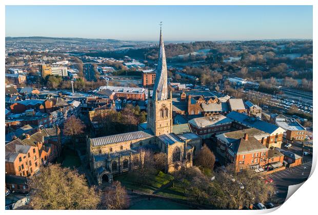 Chesterfield Crooked Spire Print by Apollo Aerial Photography