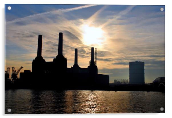 Battersea Power Station River Thames London Acrylic by Andy Evans Photos