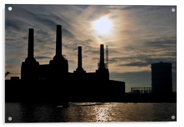 Battersea Power Station River Thames London Acrylic by Andy Evans Photos