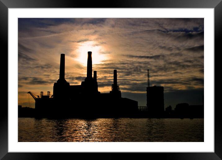 Battersea Power Station River Thames London Framed Mounted Print by Andy Evans Photos