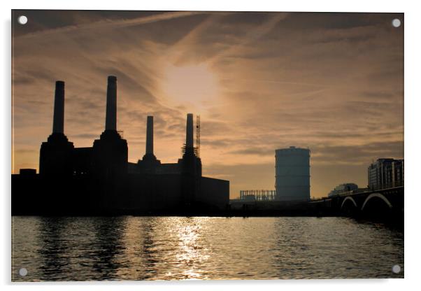 Iconic Silhouette of Battersea Power Station Acrylic by Andy Evans Photos