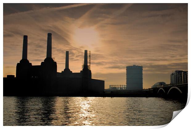 Iconic Silhouette of Battersea Power Station Print by Andy Evans Photos