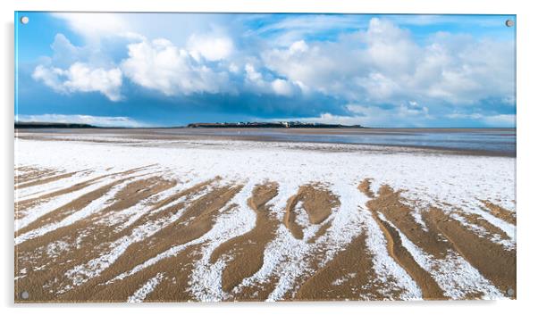 Sandbank Snowdrifts and Hilbre Island Acrylic by Liam Neon
