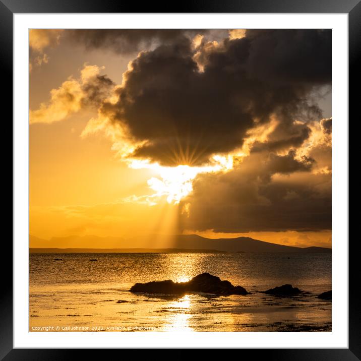 Sunrise from rhoscolyn Beach looking to Snowdonia Framed Mounted Print by Gail Johnson
