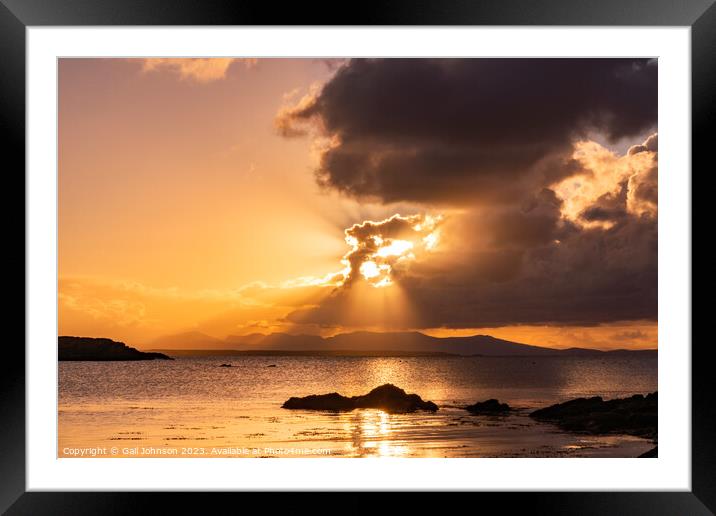 Sunrise from rhoscolyn Beach looking to Snowdonia Framed Mounted Print by Gail Johnson