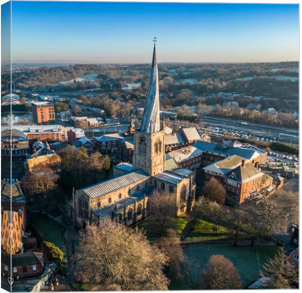 Chesterfield Crooked Spire Canvas Print by Apollo Aerial Photography