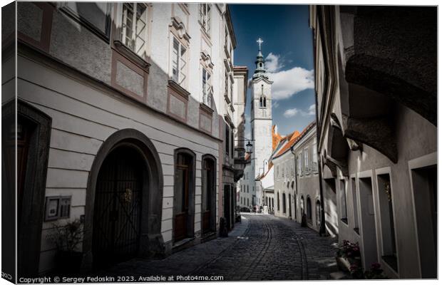 Street in old town of Steyr. Austria. Canvas Print by Sergey Fedoskin