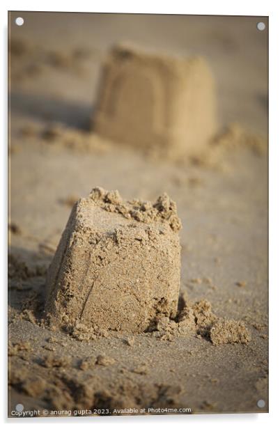 sand castle Acrylic by anurag gupta