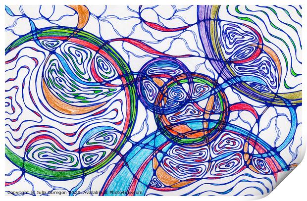  Hand-drawn neurographic illustration Print by Julia Obregon