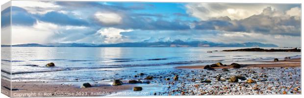Frost-Kissed Morning: Arran from Seamill Canvas Print by Ros Ambrose