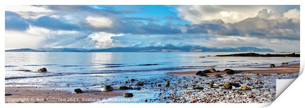 Frost-Kissed Morning: Arran from Seamill Print by Ros Ambrose