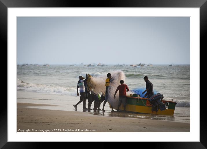 beach cleaning squad Framed Mounted Print by anurag gupta
