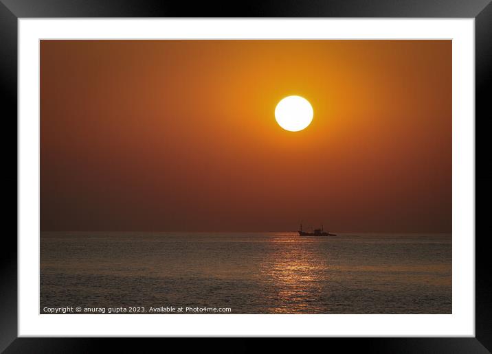 karwar sunset Framed Mounted Print by anurag gupta