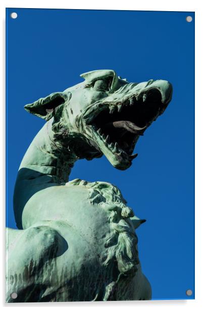 Dragon Statue In Ljubljana Acrylic by Artur Bogacki