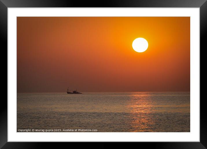 Karwar sunset -2 Framed Mounted Print by anurag gupta