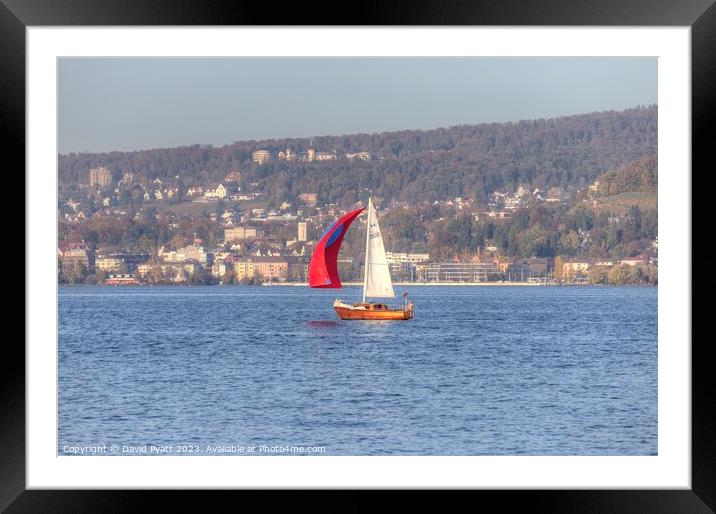 Sailing On Lake Zurich  Framed Mounted Print by David Pyatt
