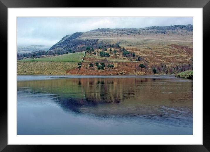 Dovestone Reservoir landscape. Framed Mounted Print by David Birchall