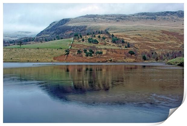 Dovestone Reservoir landscape. Print by David Birchall