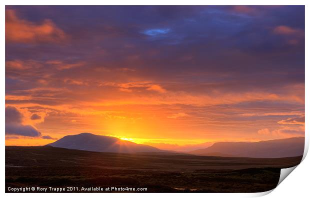 Sunrise over Arenig Print by Rory Trappe