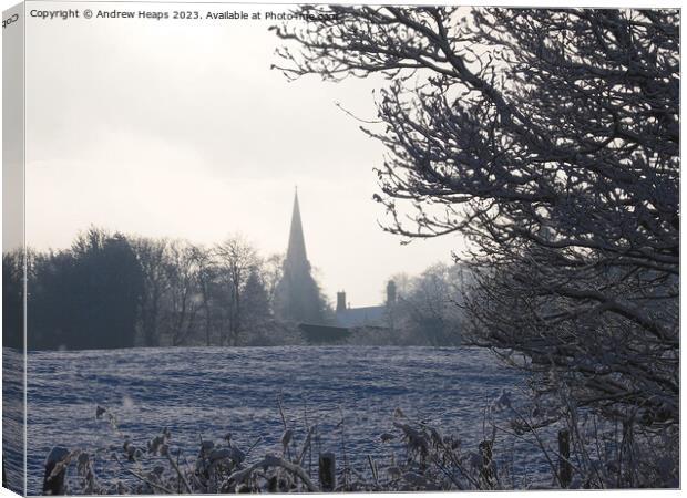 Cold and frosty morning looking towards Knypersley Canvas Print by Andrew Heaps