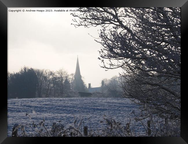 Cold and frosty morning looking towards Knypersley Framed Print by Andrew Heaps