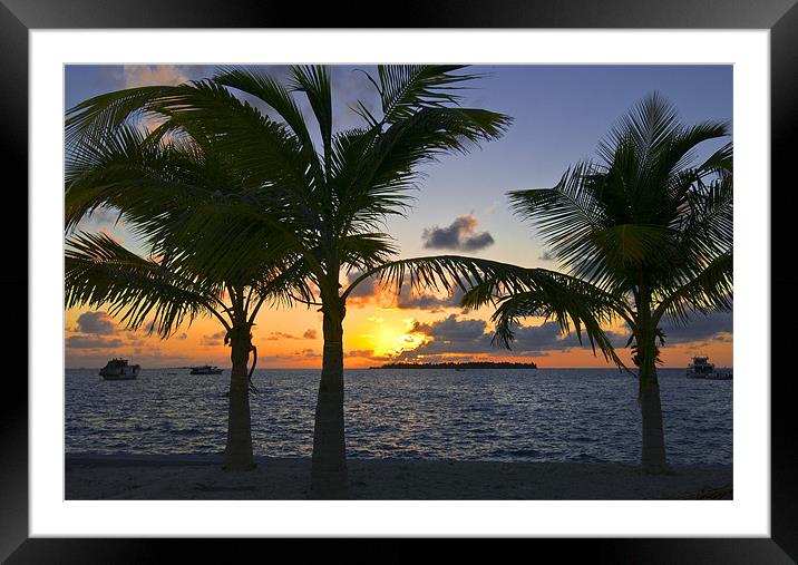 sunset from Hulhumale Framed Mounted Print by Hassan Najmy