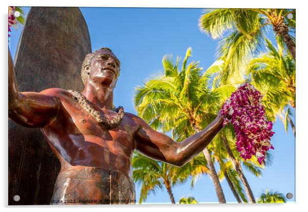 Duke Kahanamoku statue Acrylic by Jeff Whyte