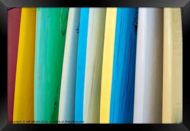 Surfboards Abstract  Framed Print by Jeff Whyte