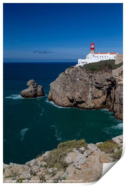 Lighthouse at Cape St. Vincent Print by Dirk Rüter