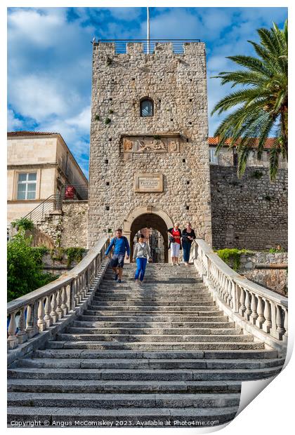 Land Gate and Revelin Tower, Korcula, Croatia Print by Angus McComiskey