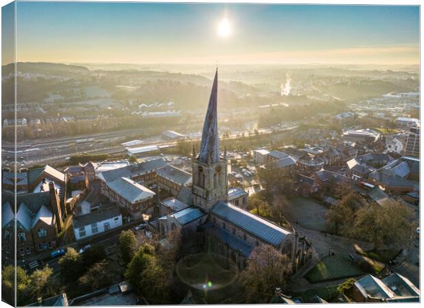 Chesterfield Crooked Spire Canvas Print by Apollo Aerial Photography