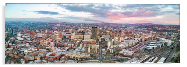Sheffield City Sunrise Acrylic by Apollo Aerial Photography